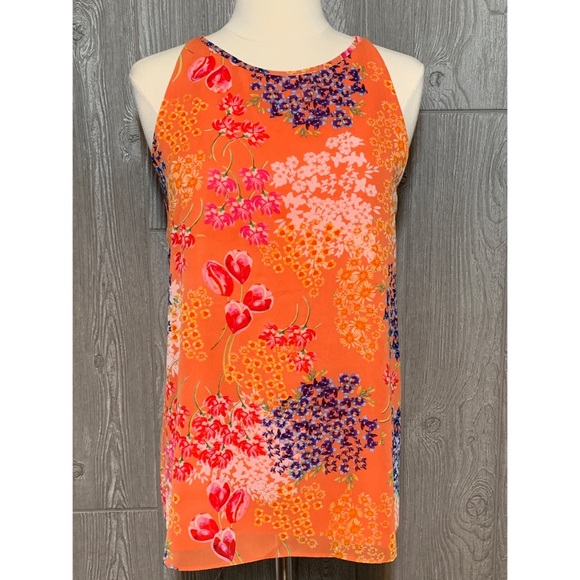Cynthia Rowley Tops - Cynthia Rowley Orange Floral Print Top Blouse S Cynthia Rowley Tops - Cynthia Rowley Orange Floral Print Top Blouse S
